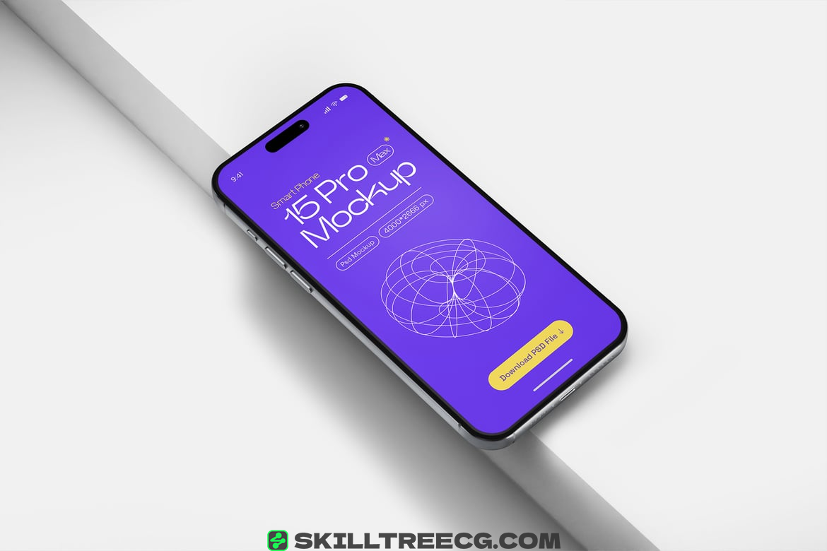 iPhone 15 Pro Max Screen Psd Mockup（130635）-技能树